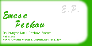emese petkov business card